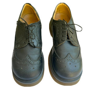 VTG 90s Dr Martens Black Leather Wingtip Brogue Chunky Platform Oxford Y2K US 6